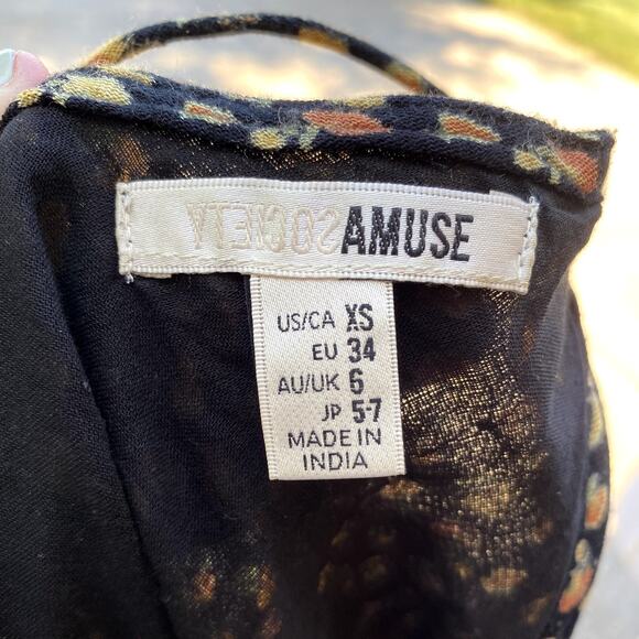 Amuse Society Avenida Del Sol Dress Floral Tie Tassel Strap Women's Extra Small - Picture 9 of 13